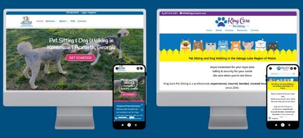 pet business website designs.