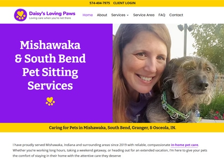 pet sitting service website.