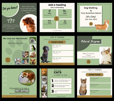 canva-templates-for-pet-business social media templates for pet businesses.